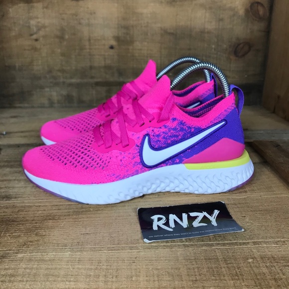 NEW Nike Epic React Flyknit 2 Laser Fuchsia Pulse - Picture 3 of 7